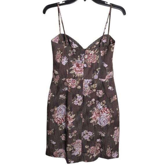 Brock Collection X H&M Brown Floral Spaghetti Strap Mini Slip Dress S - Picture 5 of 9
